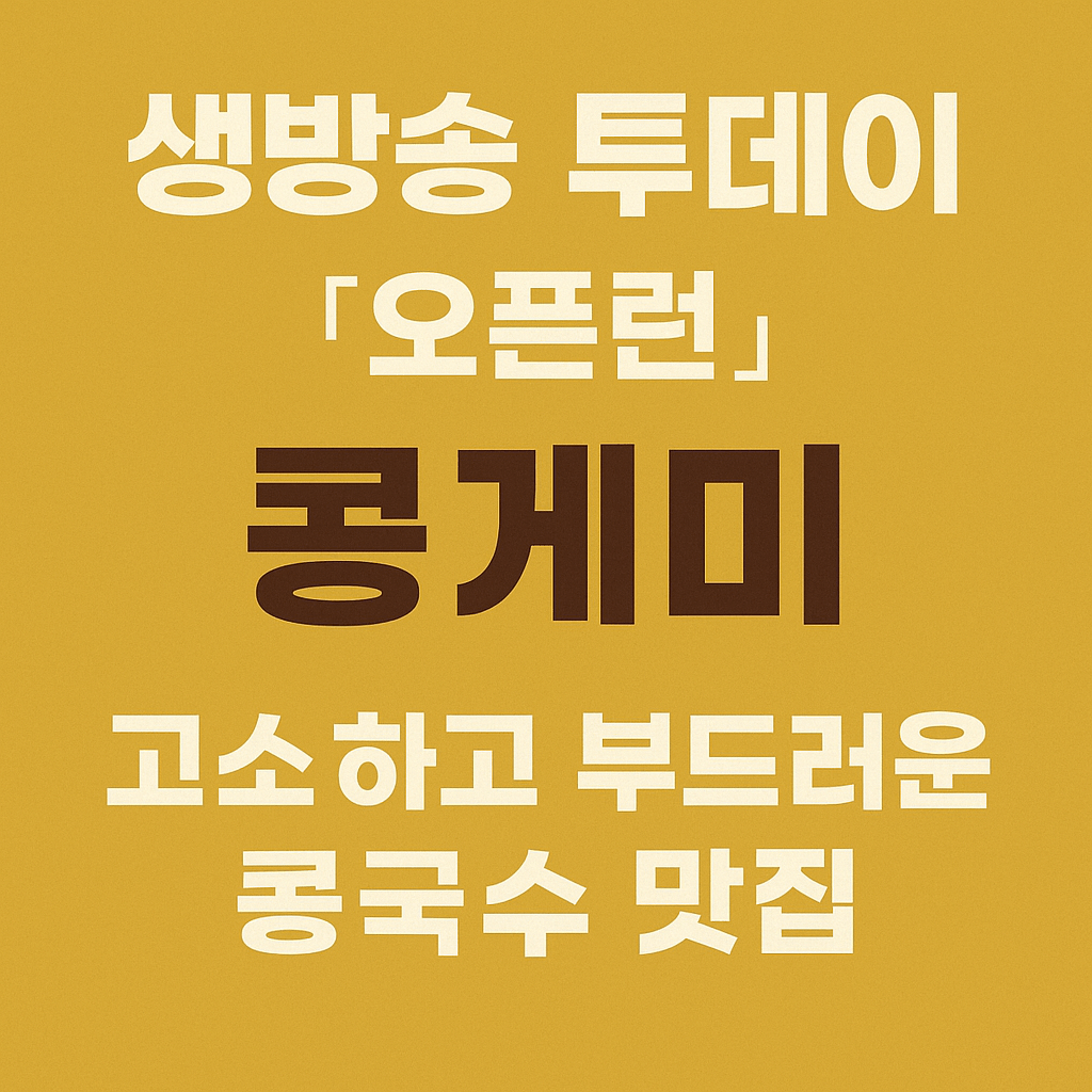 생방송투데이 오픈런 용인 크림 콩국수 맛집 콩게미 생방송투데이 3773회