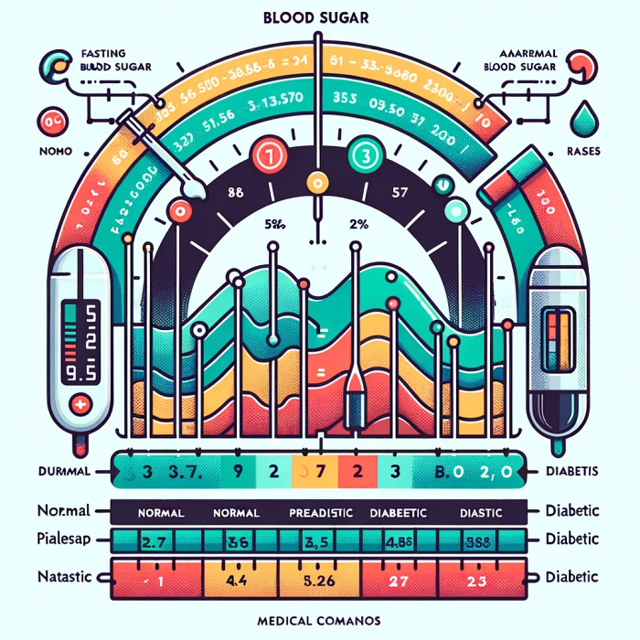 공복혈당 정상과 비정상을 보여주는 범위 차트를 설명한 이미지.