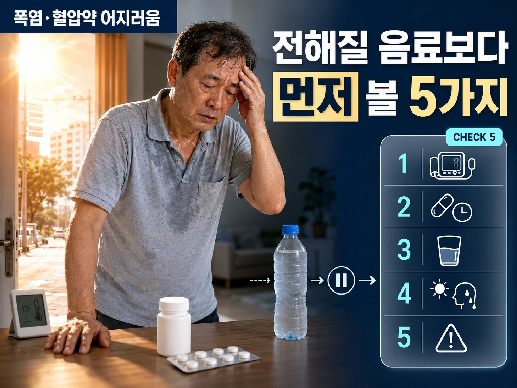 폭염 혈압약 어지러움, 전해질 음료보다 먼저 볼 5가지