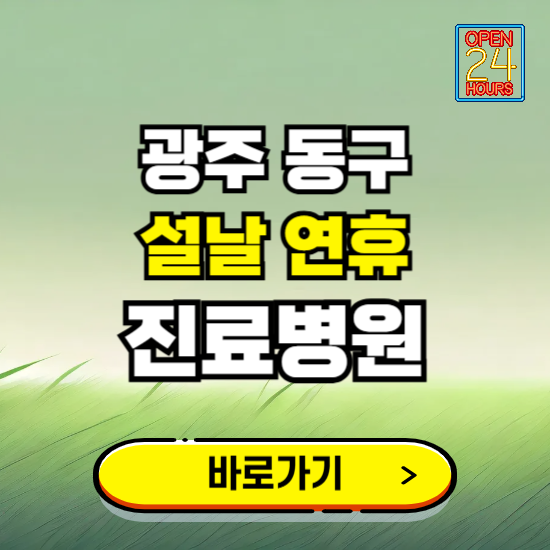 광주 동구 설날 연휴 진료병원 찾기 ❘ 24시 응급 야간 심야 문여는 병원