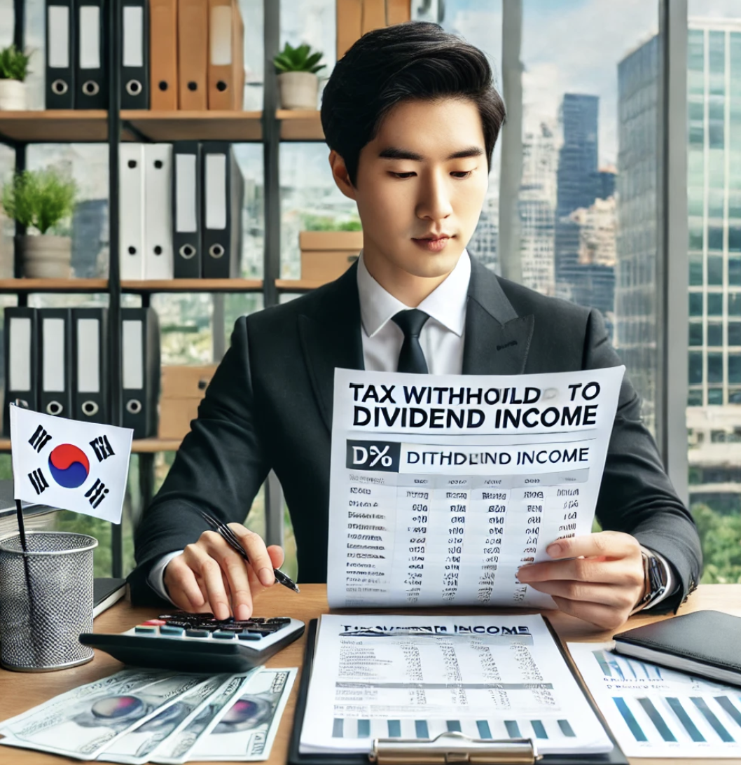 배당소득 원천징수 확인하는 모습