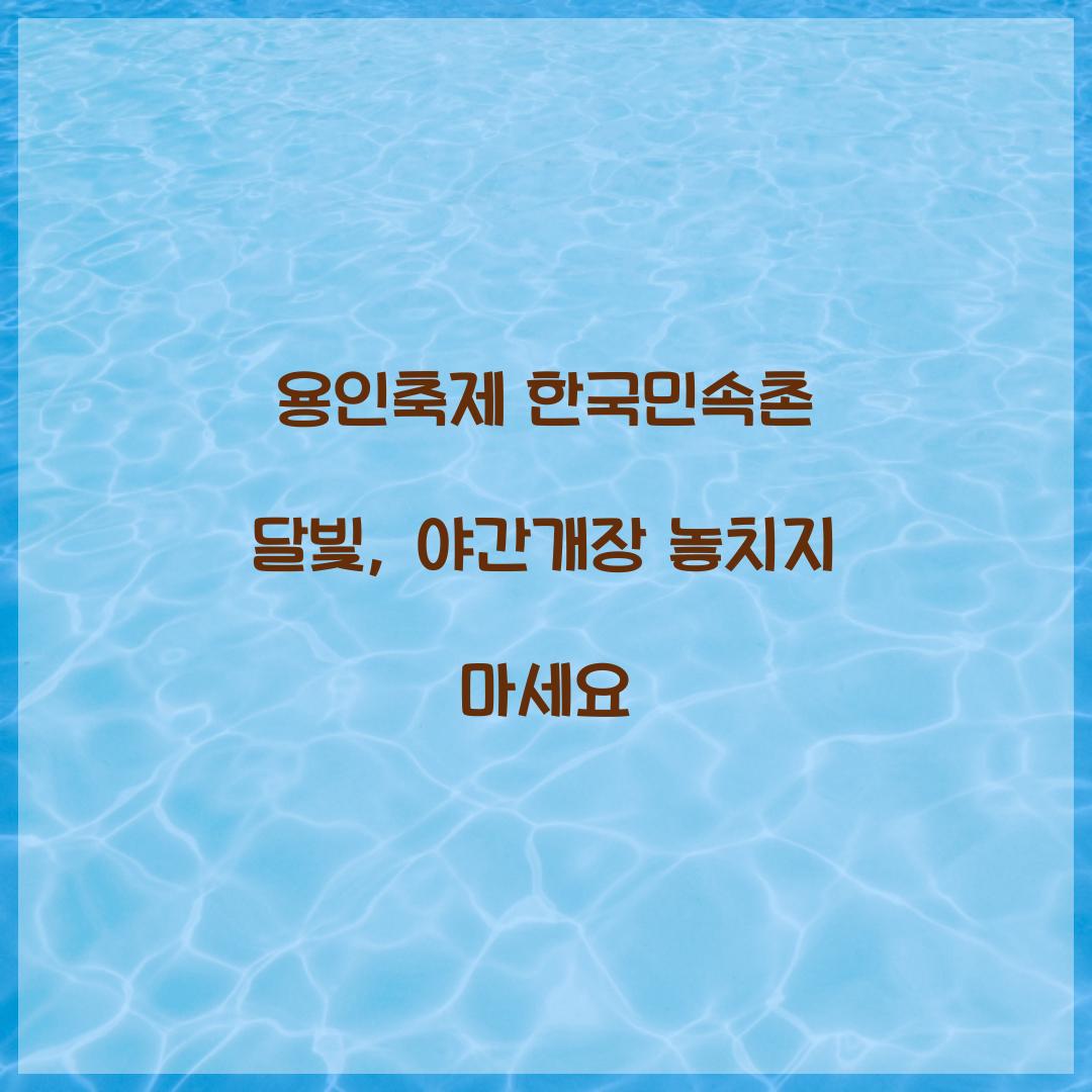 용인축제 한국민속촌 달빛