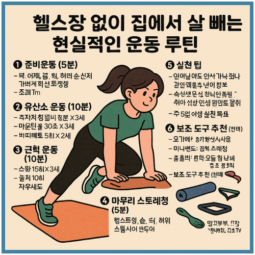 헬스장 없이 집에서 살 빼는 현실적인 운동 루틴
