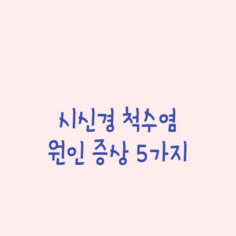 시신경 척수염 원인 증상 5가지