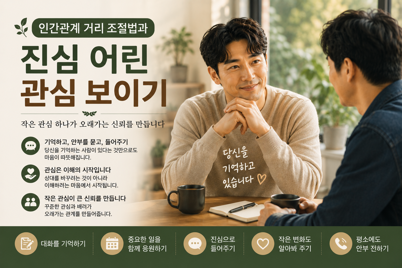 인간관계 거리 조절법과 진심 어린 관심 보이기