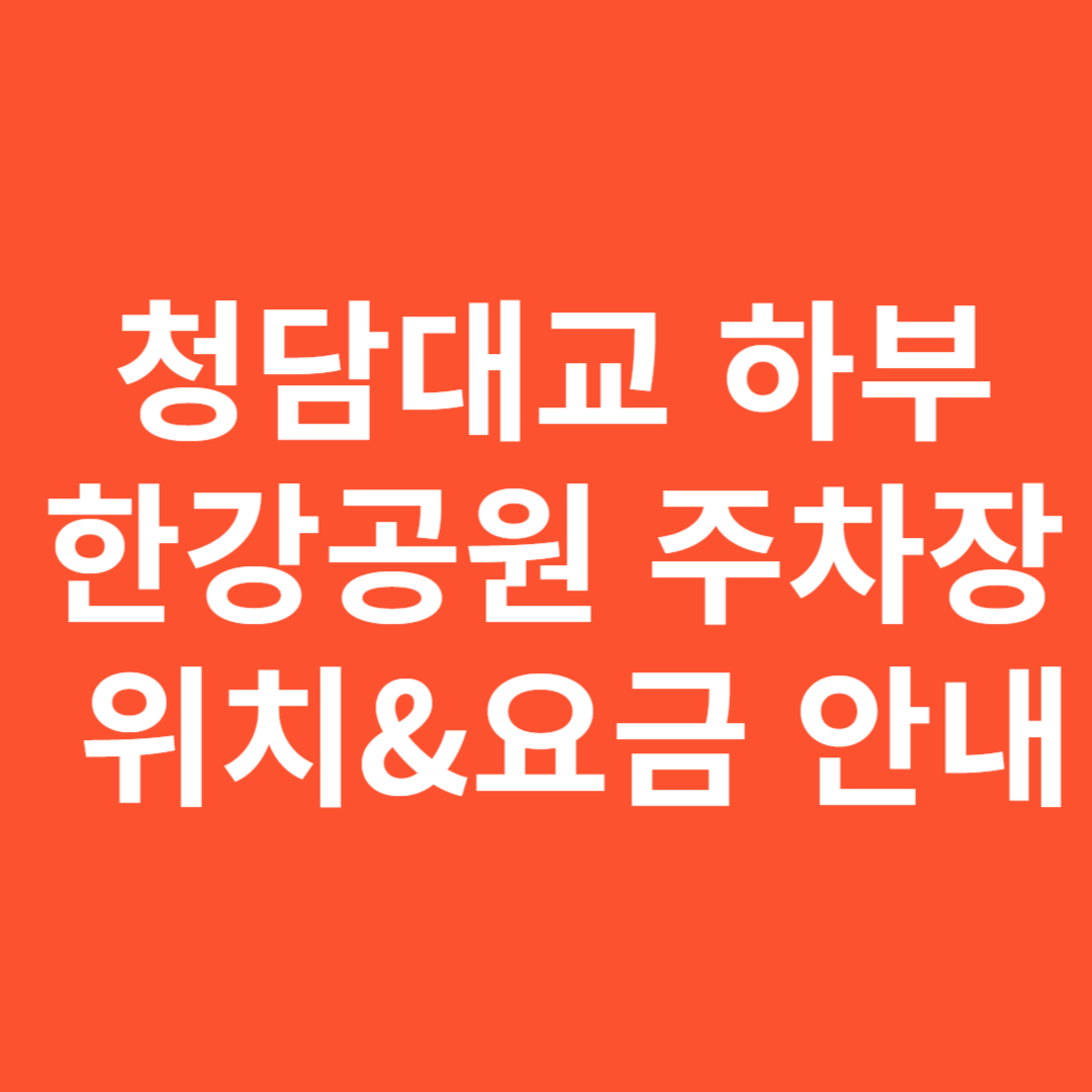 청담대교 하부 한강공원 주차장 위치 & 실시간 요금 안내
