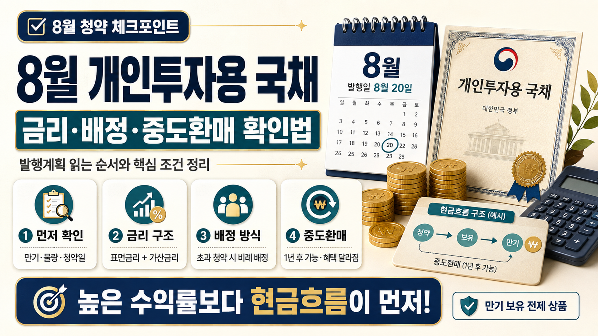 8월 개인투자용 국채, 금리 &middot; 배정 &middot; 중도환매 확인법 썸네일