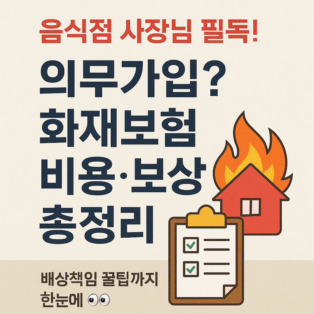 일반음식점 화재보험 필수 가입? 비용부터 보상, 꿀팁까지 총정리!