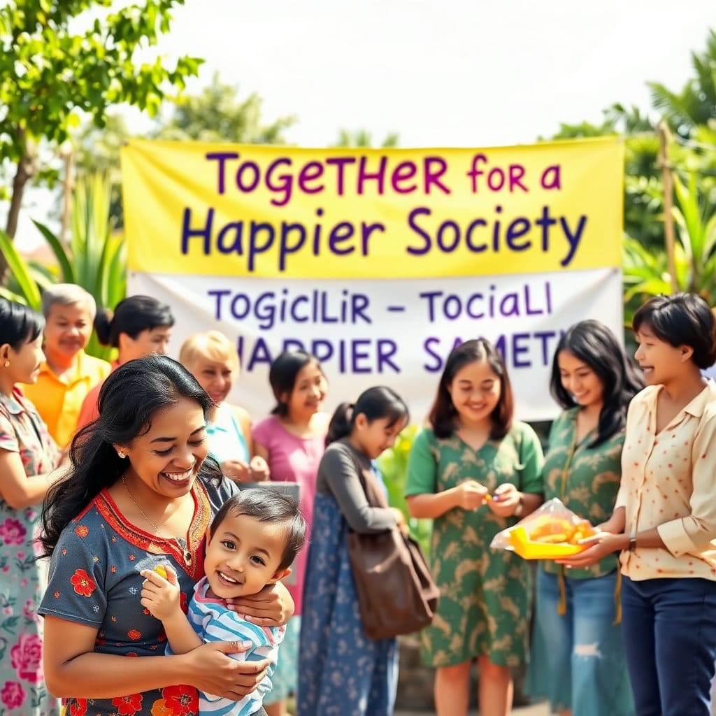 양육비 선지급제가 단순히 금전적 지원을 넘어, 사회 전체가 한부모 가정을 지지하고 함께 행복한 사회를 만들어간다는 메시지를 담은 이미지입니다.