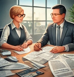 근로장려금 관련해서 대화를 나누고 있는 모습