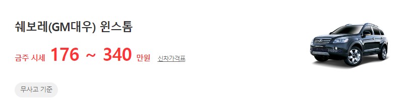 윈스톰 중고차 평균시세