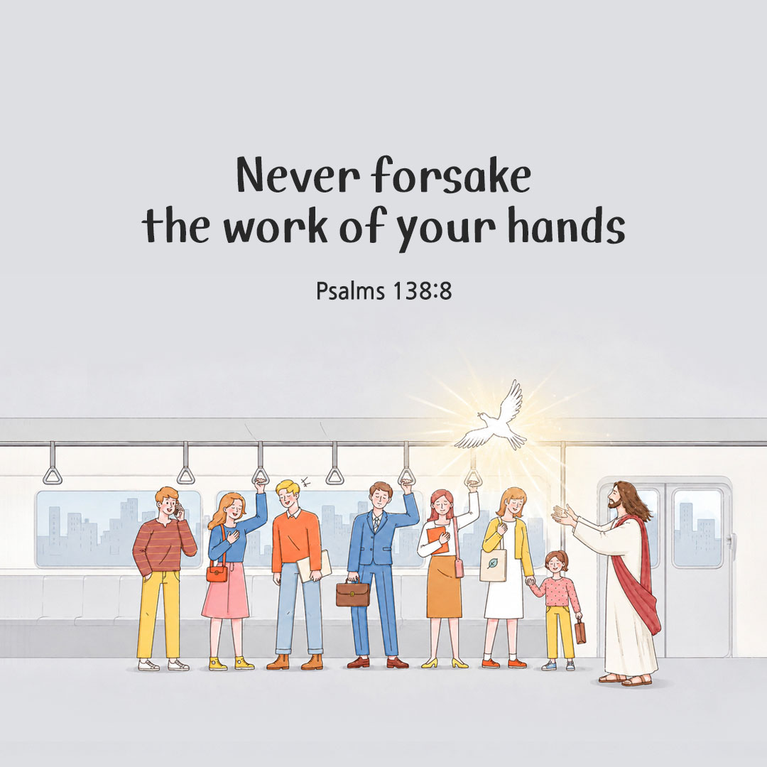 Today's Bible verse card Psalms 138:8 scripture image