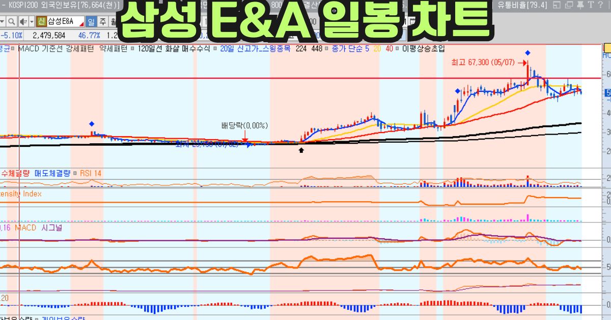 삼성E&amp;A 일봉 차트