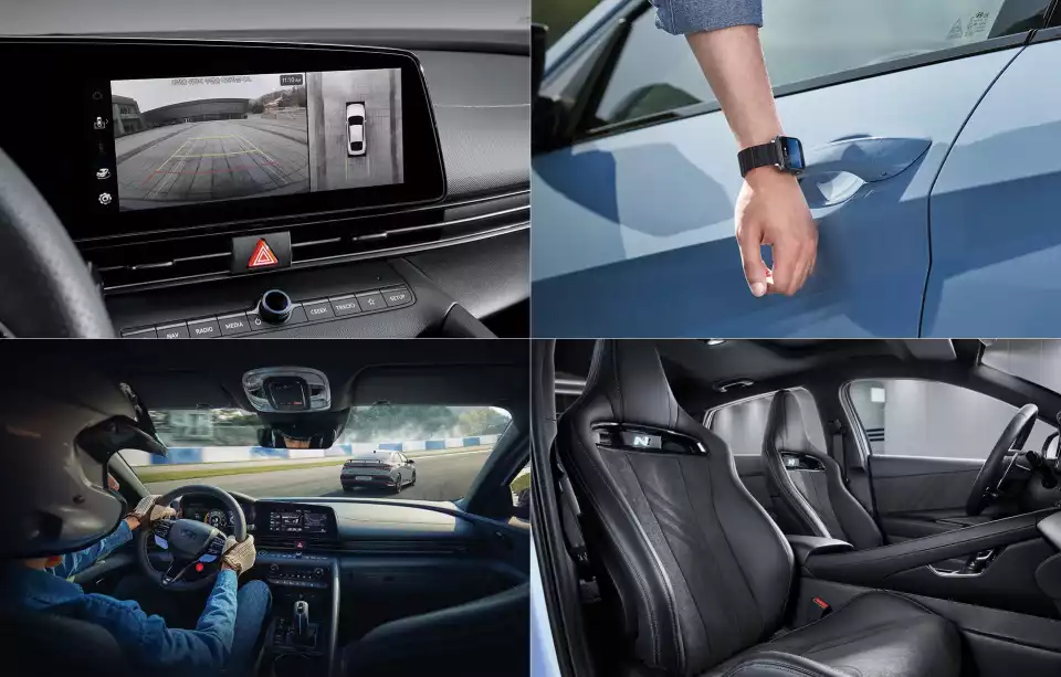 더 뉴 아반떼 N의 주요 편의 사양을 모았습니다(출처 : 현대자동차).