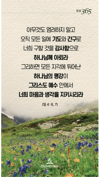 빌립보서 1장 6절 묵상 - 너희 안에서 착한 일을 시작하신 이가 그리스도 예수의 날까지 이루실 줄을 우리는 확신하노라_18