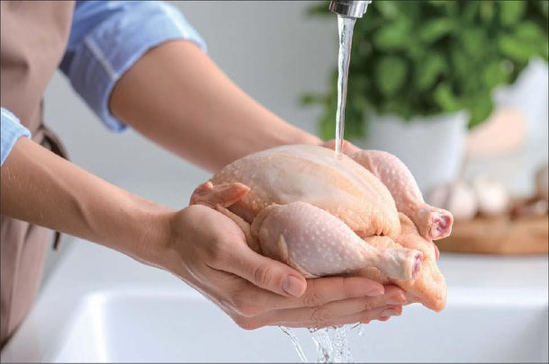 생닭 세척 사진