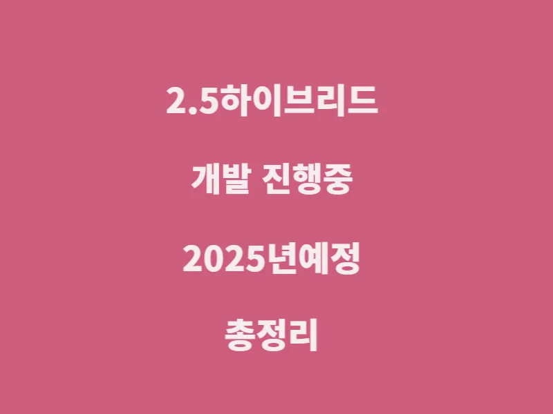 2.5하이브리드-개발중-2025-총정리