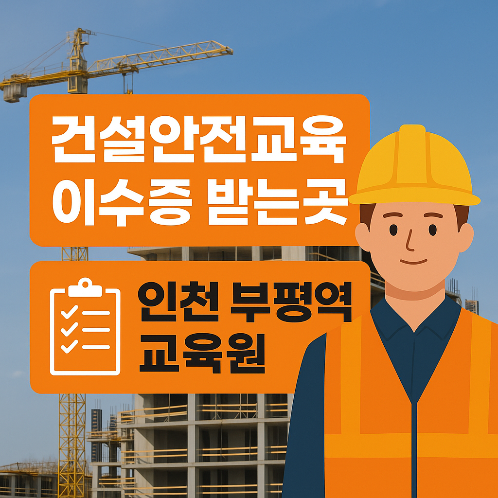 건설안전교육 이수증 받는곳 인천 부평 교육원