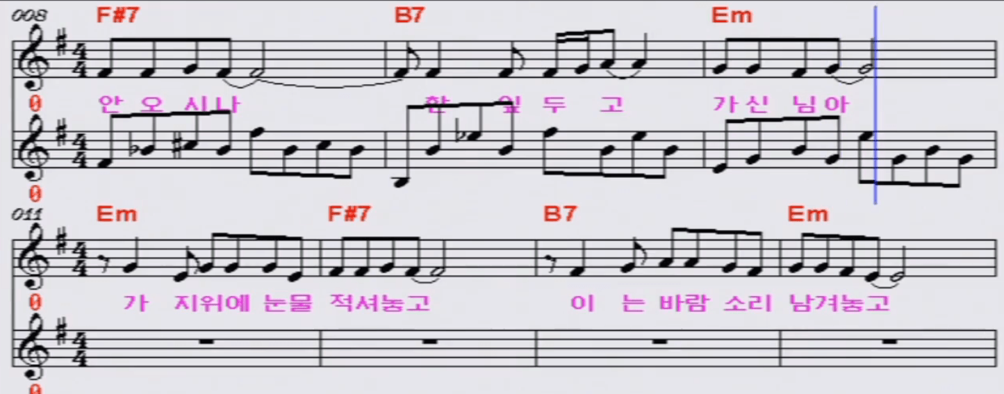 반가희(김수철) 못다 핀 꽃 한송이 악보