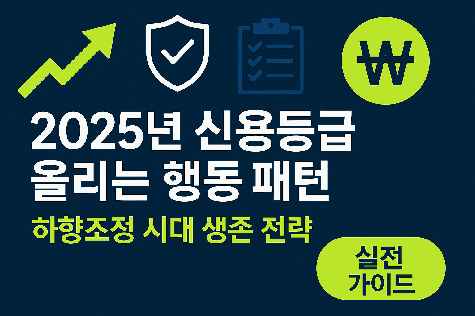 2025년 신용등급 올리는 행동 패턴 분석, 하향조정 시대 생존 전략 총정리