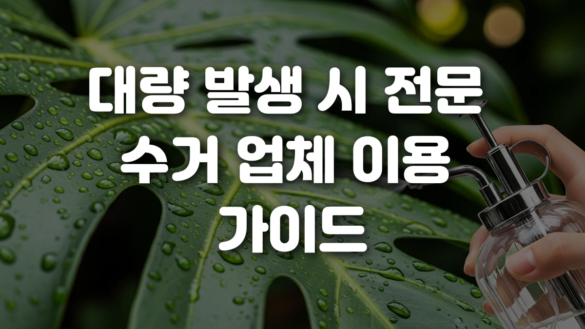 대량 발생 시 전문 수거 업체 이용 가이드