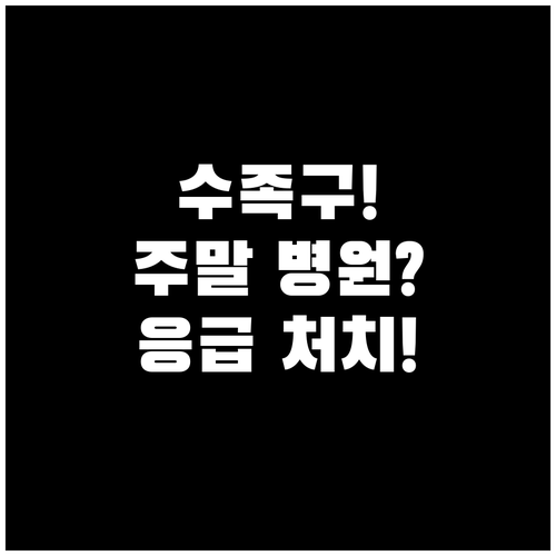 송파구 수족구 주말 진료 병원 및 응..