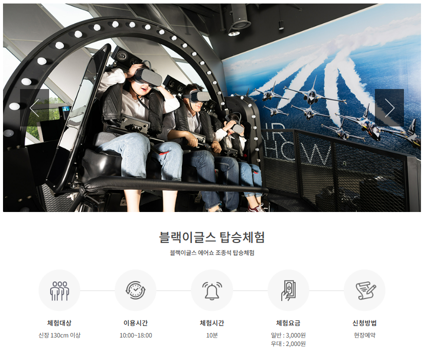 국립항공박물관 블랙이글스 탑승체험