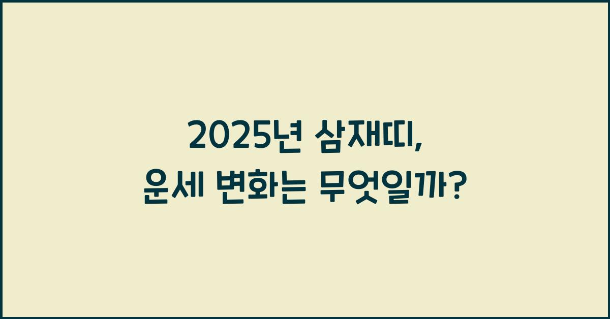 2025년 삼재띠