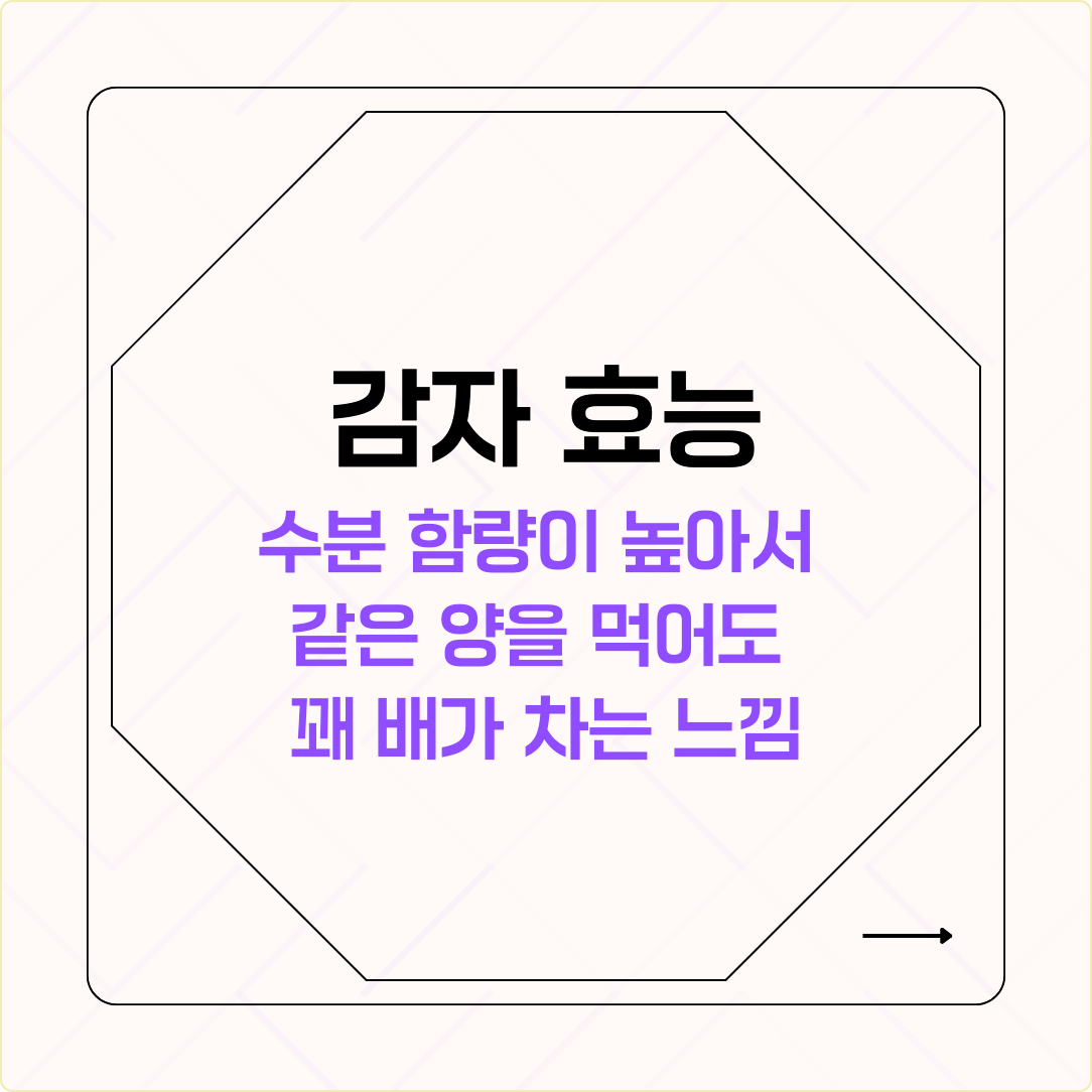 감자 효능 수분 함량이 높아서 같은 양을 먹어도 배불러요!