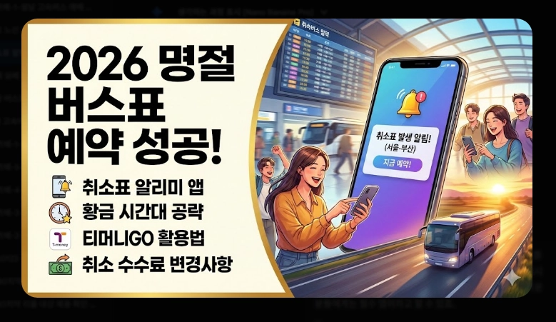 고속버스 취소표 알림 설정(앱, 방법)(2026년 + 정보)