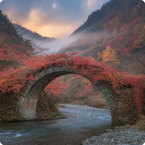 2025년 단풍 절정 시기 – 강원·경상 단풍 명소 가상 이미지