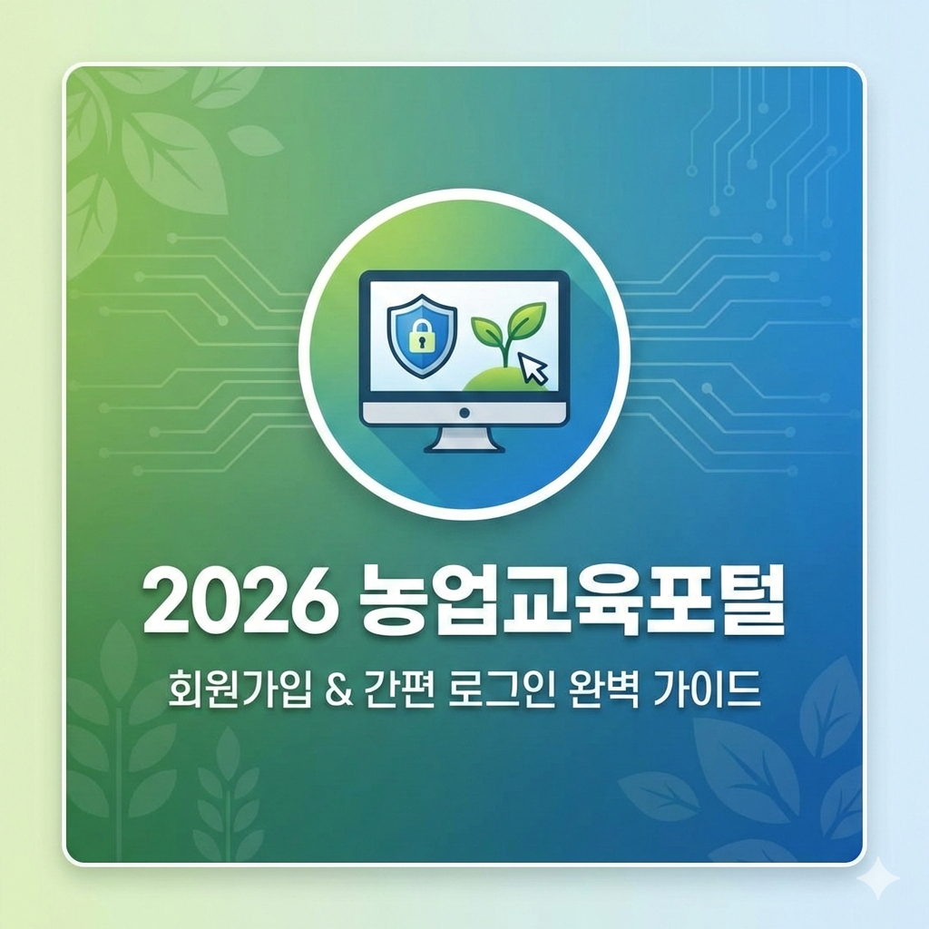 2026 농업교육포털 회원가입 방법과 간편 로그인 완벽 가이드