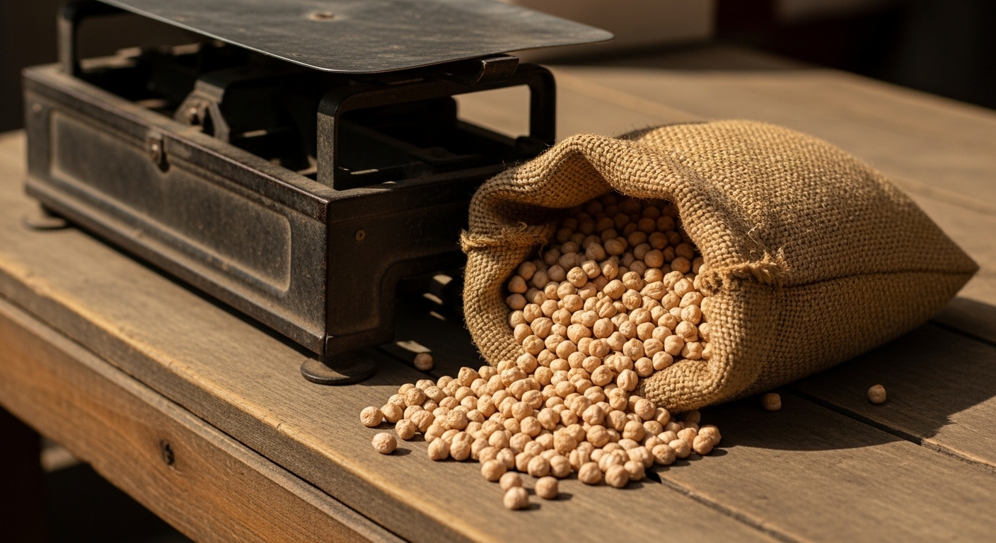 포대에-병아리콩이-가득-담겨져-있고-일부가-밖으로-나와-있습니다.