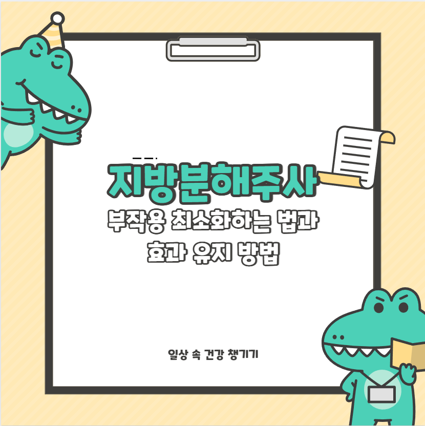 지방분해주사 부작용 최소화하는 법과 효과 유지 방법