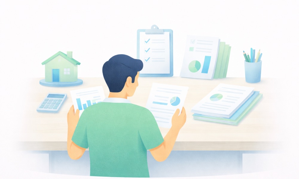 주택담보대출 준비 시 소득 증빙과 한도 판단 요소를 정리한 이미지