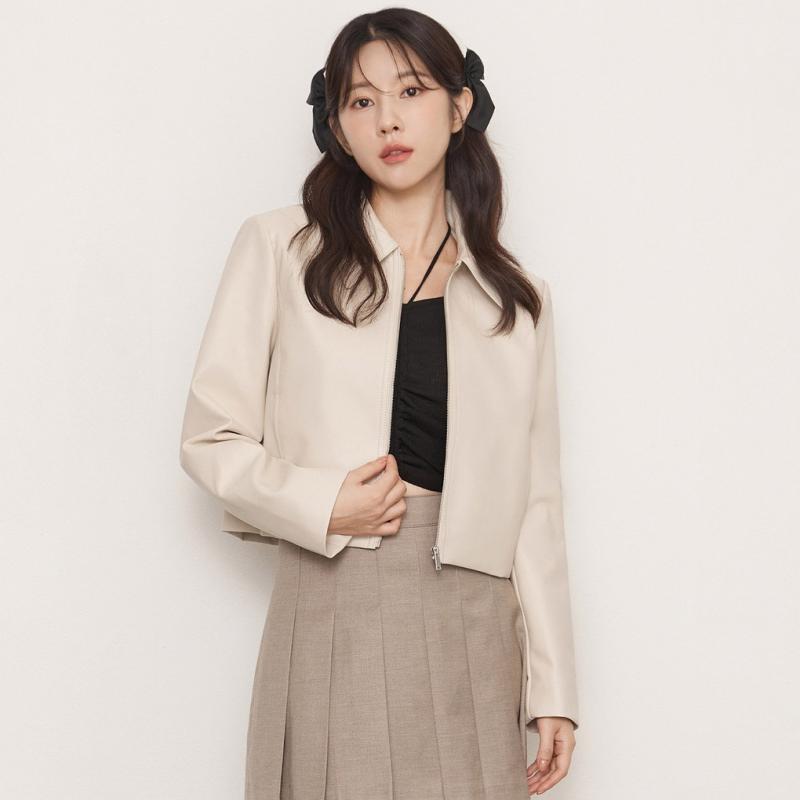 로엠 레더 집업 크롭 자켓2colors RMJKD49R12