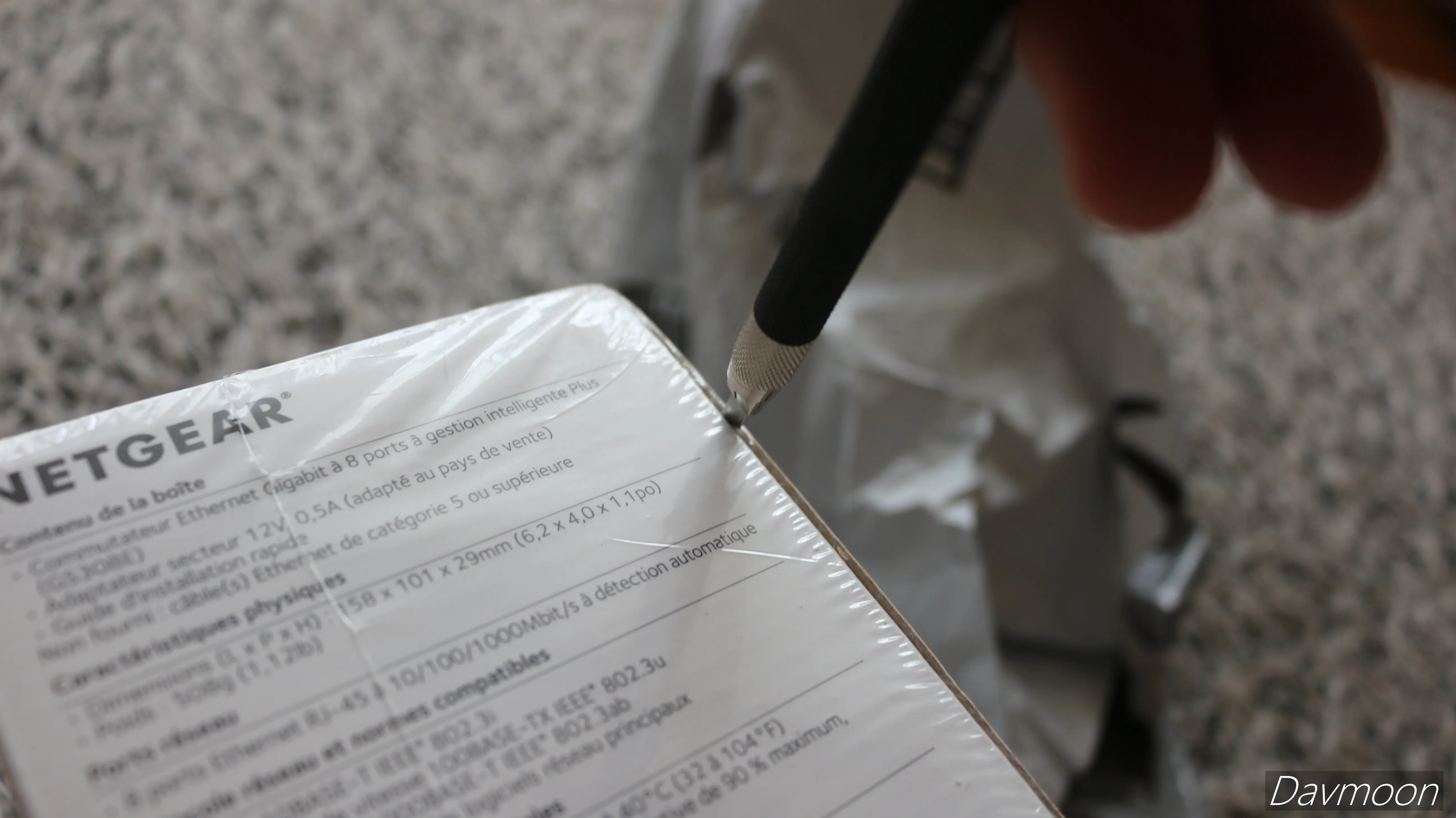 GS308E 비닐 포장 개봉