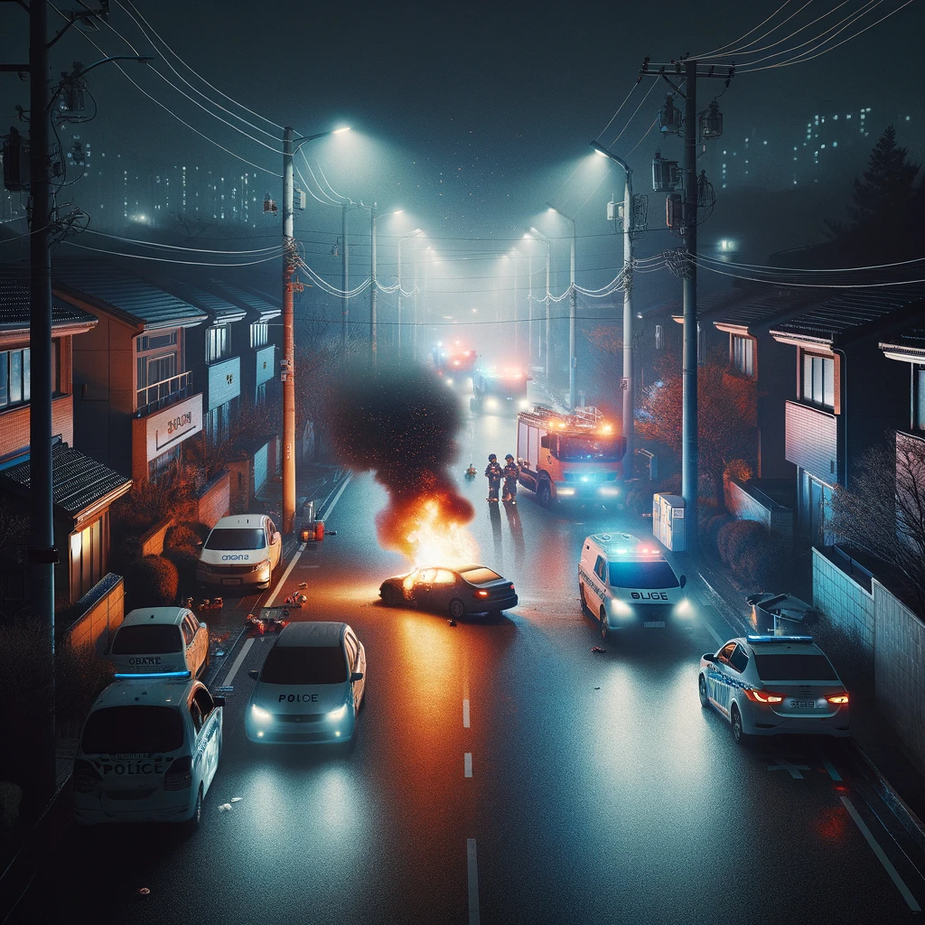 인천 서구 가좌동 자동차 화재 운전자 행방 경찰 추적