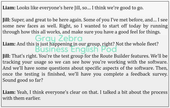 비지니스 영어 대화 화면