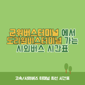 군위버스터미널에서 도리원버스터미널 가는 시외버스 시간표 최신정보