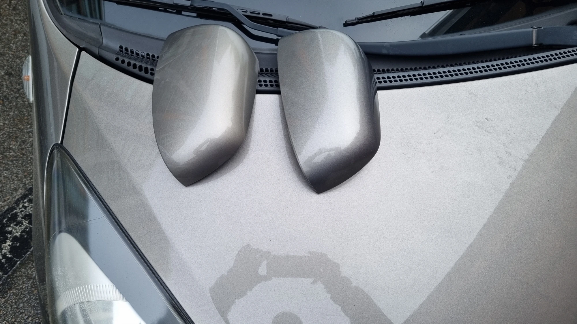 사이드미러 커버 도색 완료 모습