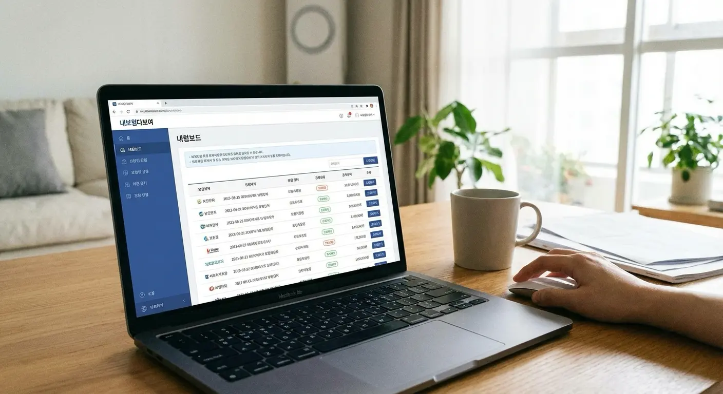 보험금 조회 서비스 화면