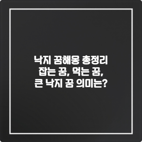 낙지-꿈해몽-총정리-잡는-꿈,-먹는-꿈,-큰-낙지-꿈-의미는