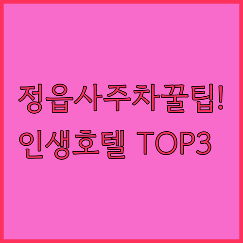 정읍사예술회관 근처 주차장 이용 가이..
