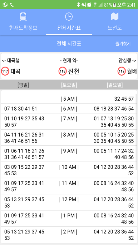대구 지하철(1호선, 2호선, 3호선) 노선도와 지하철 시간표 확인하기