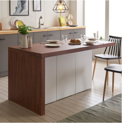 동서가구 프라임 1600 수납 아일랜드 식탁, 멀바우화이트