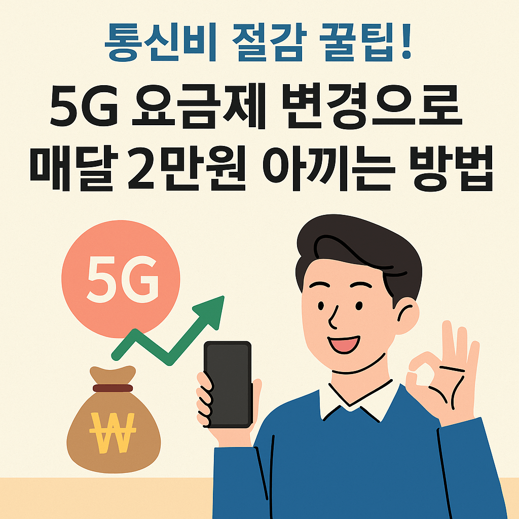 통신비 절감 꿀팁! 5G 요금제 변경으로 매달 2만원 아끼는 방법