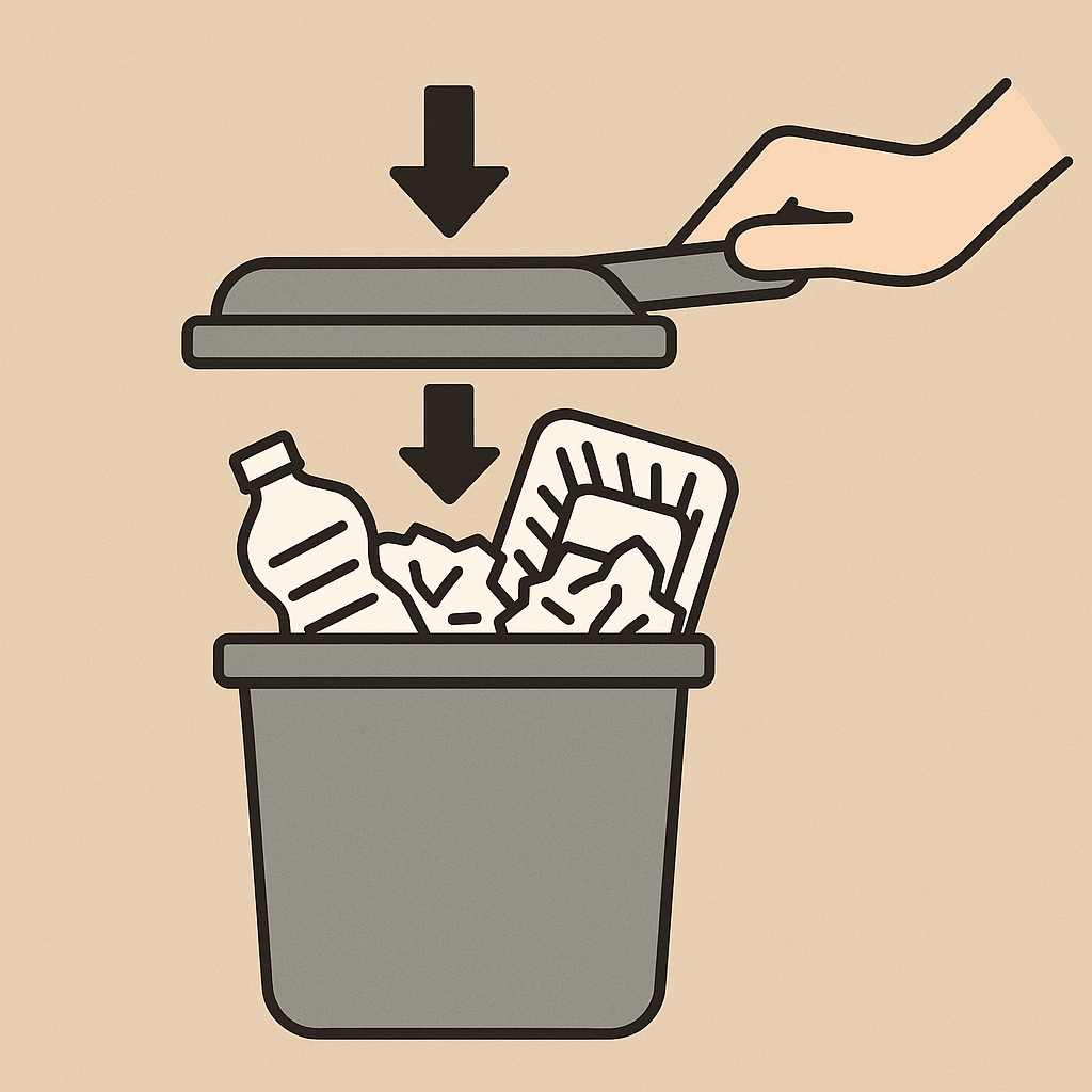 폐기물 줄여주는 압축 쓰레기통, 정말 효과 있을까