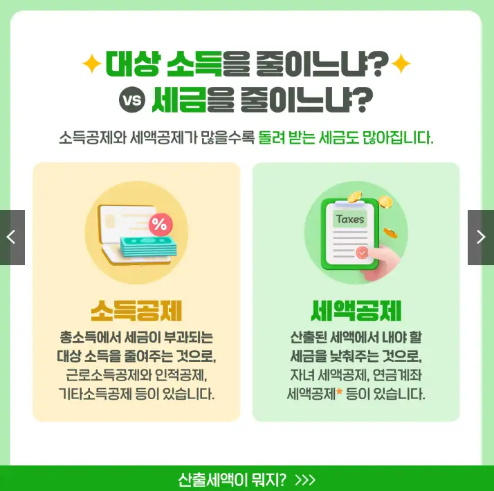 세액공제와 소득공제의 차이점 완벽 정리