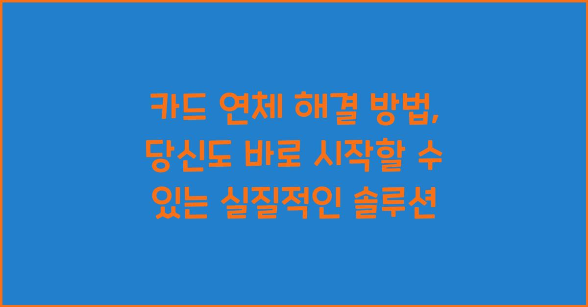 카드 연체 해결 방법